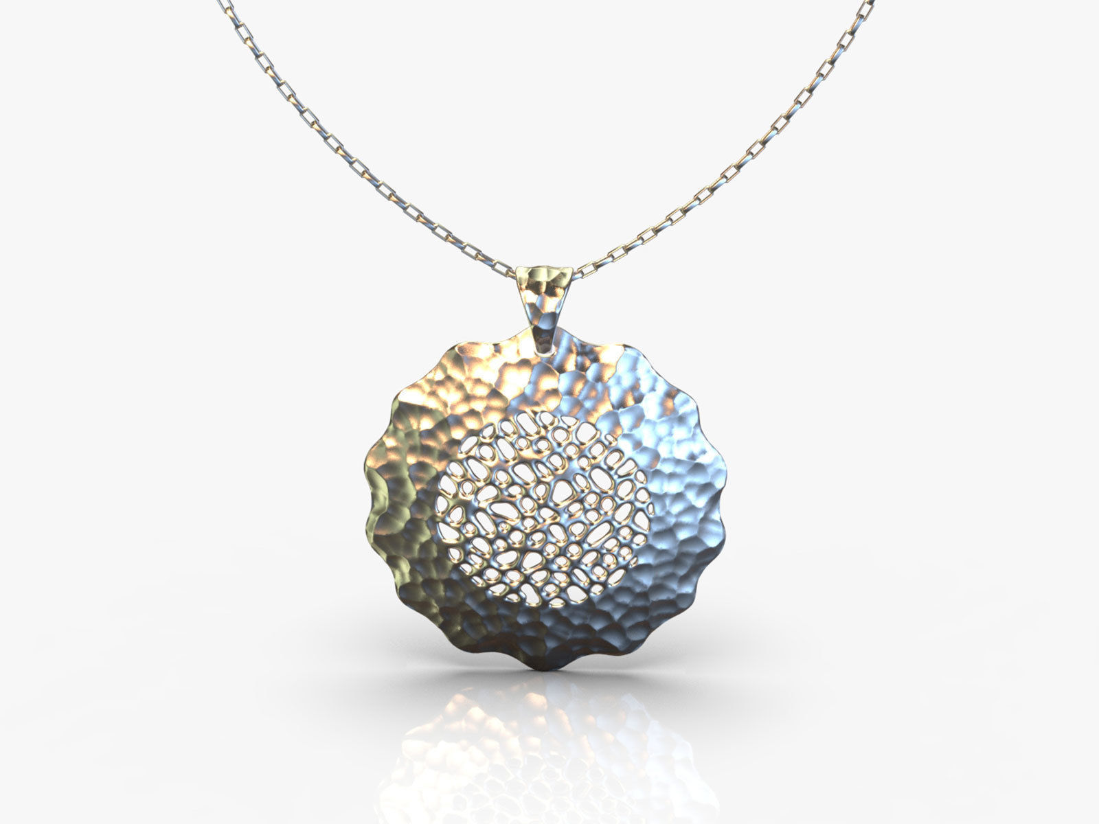 Pendant silver with circle 3D print model_6