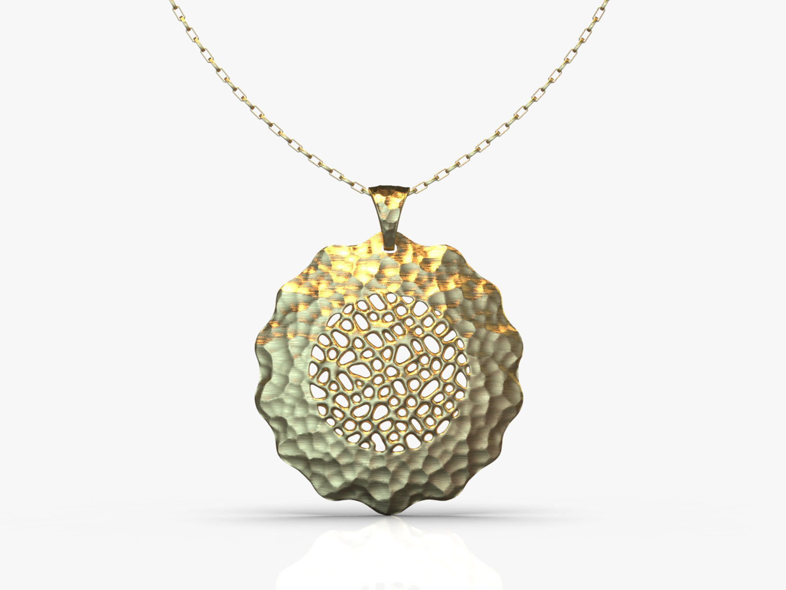 Pendant silver with circle 3D print model_1