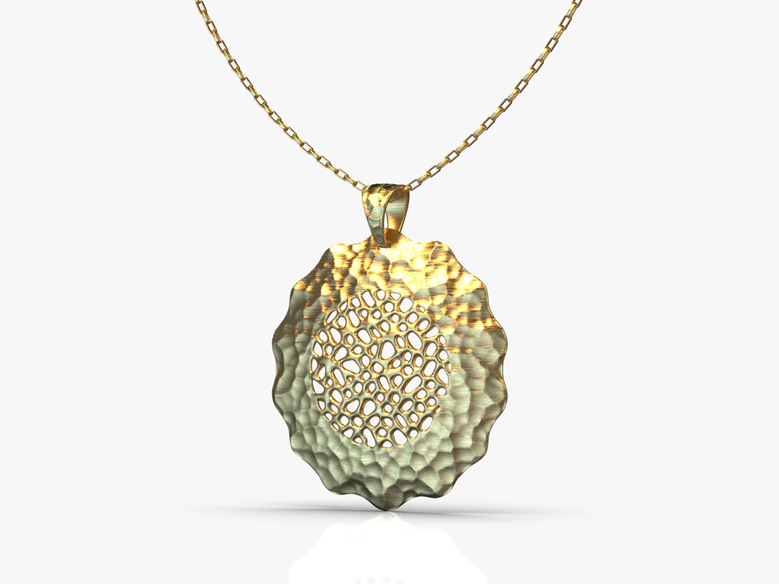 Pendant silver with circle 3D print model_2