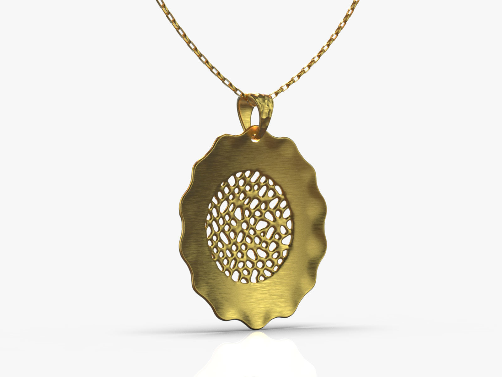 Pendant silver with circle 3D print model_4