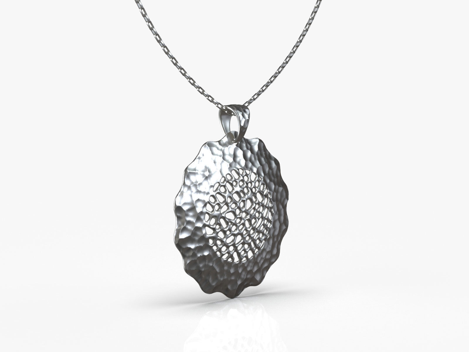 Pendant silver with circle 3D print model_8