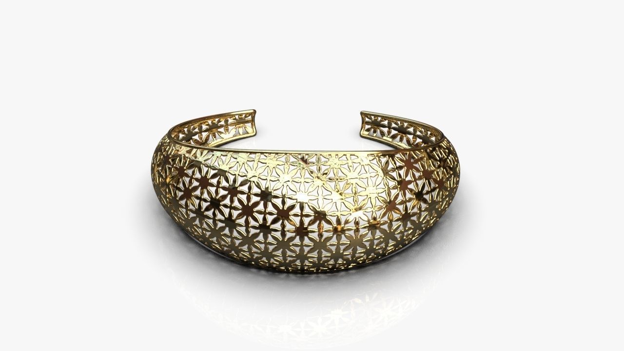  Cuff bracelet 3D print model_2