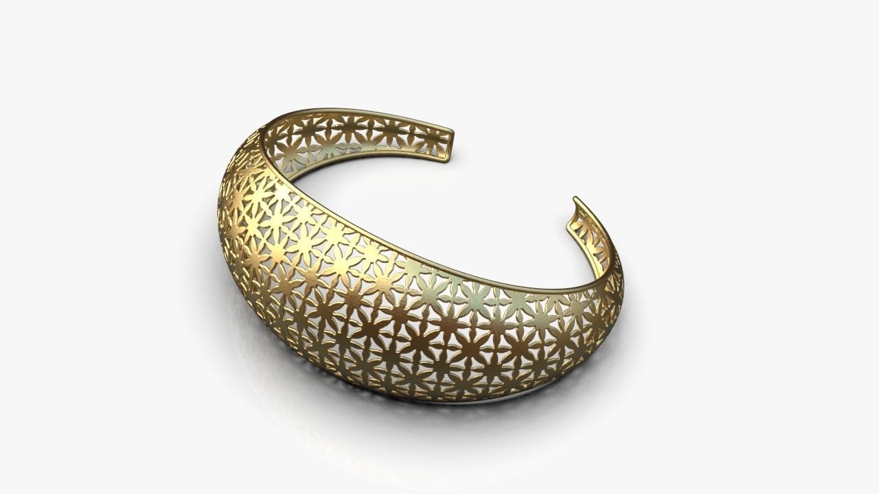  Cuff bracelet 3D print model_8