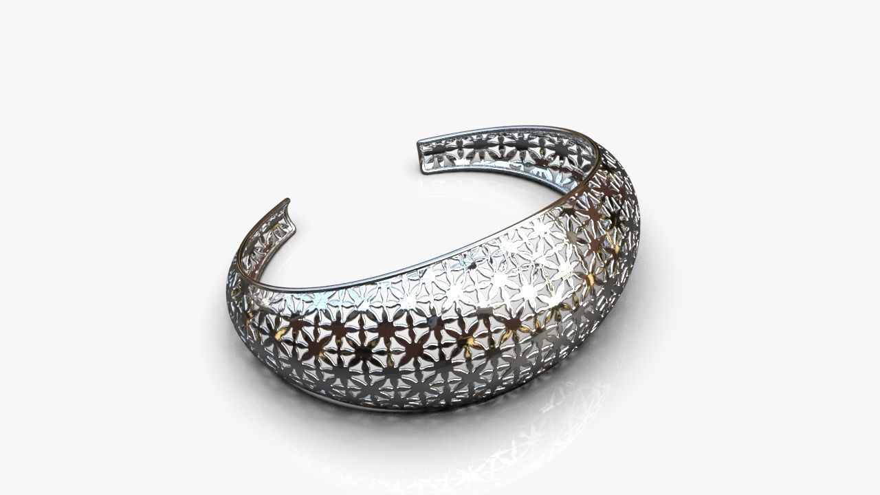  Cuff bracelet 3D print model_5