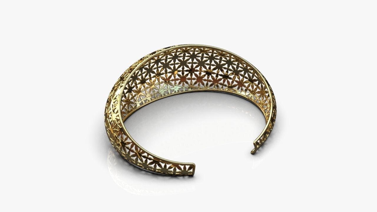  Cuff bracelet 3D print model_4