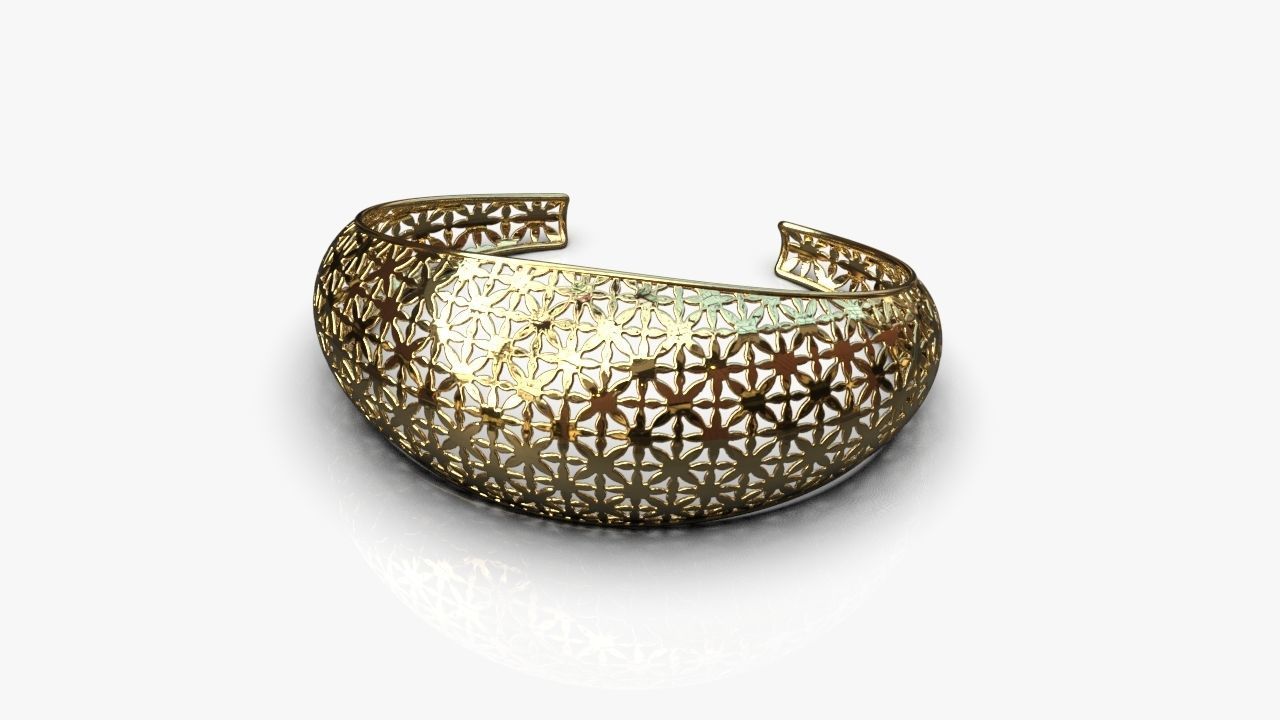  Cuff bracelet 3D print model_1