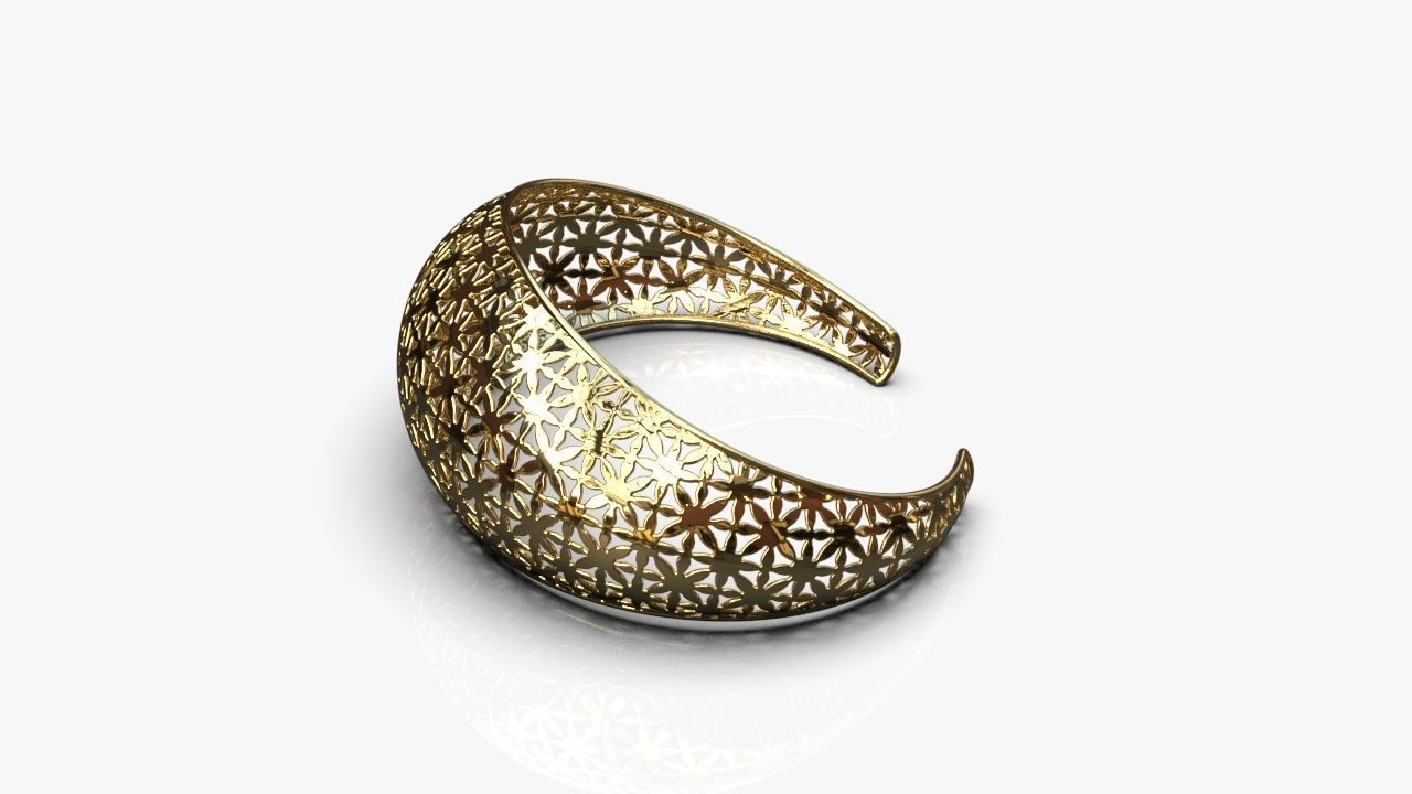 Cuff bracelet 3D print model_3