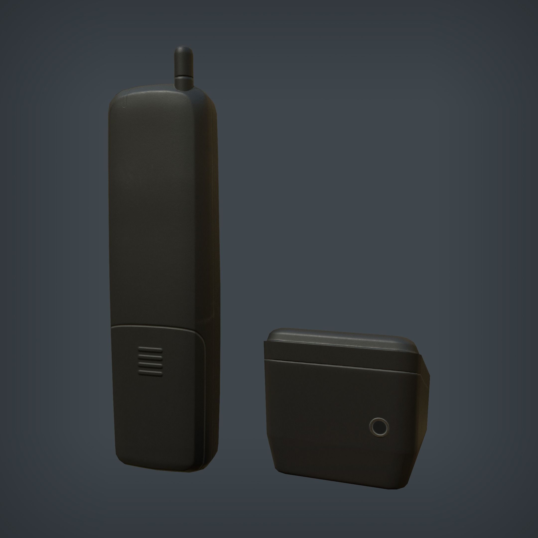Wireless Phone and Base Low-poly 3D model_1