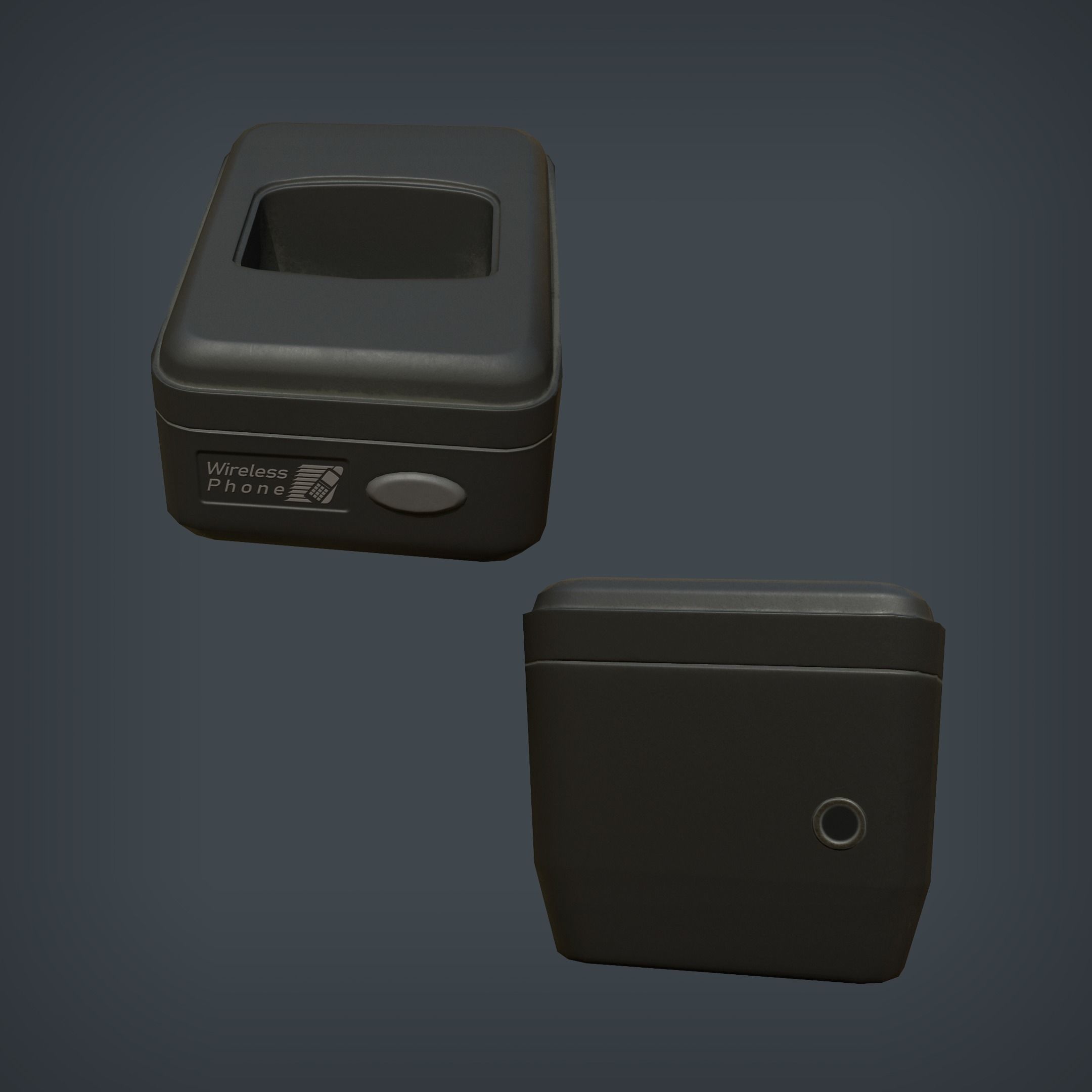 Wireless Phone and Base Low-poly 3D model_5
