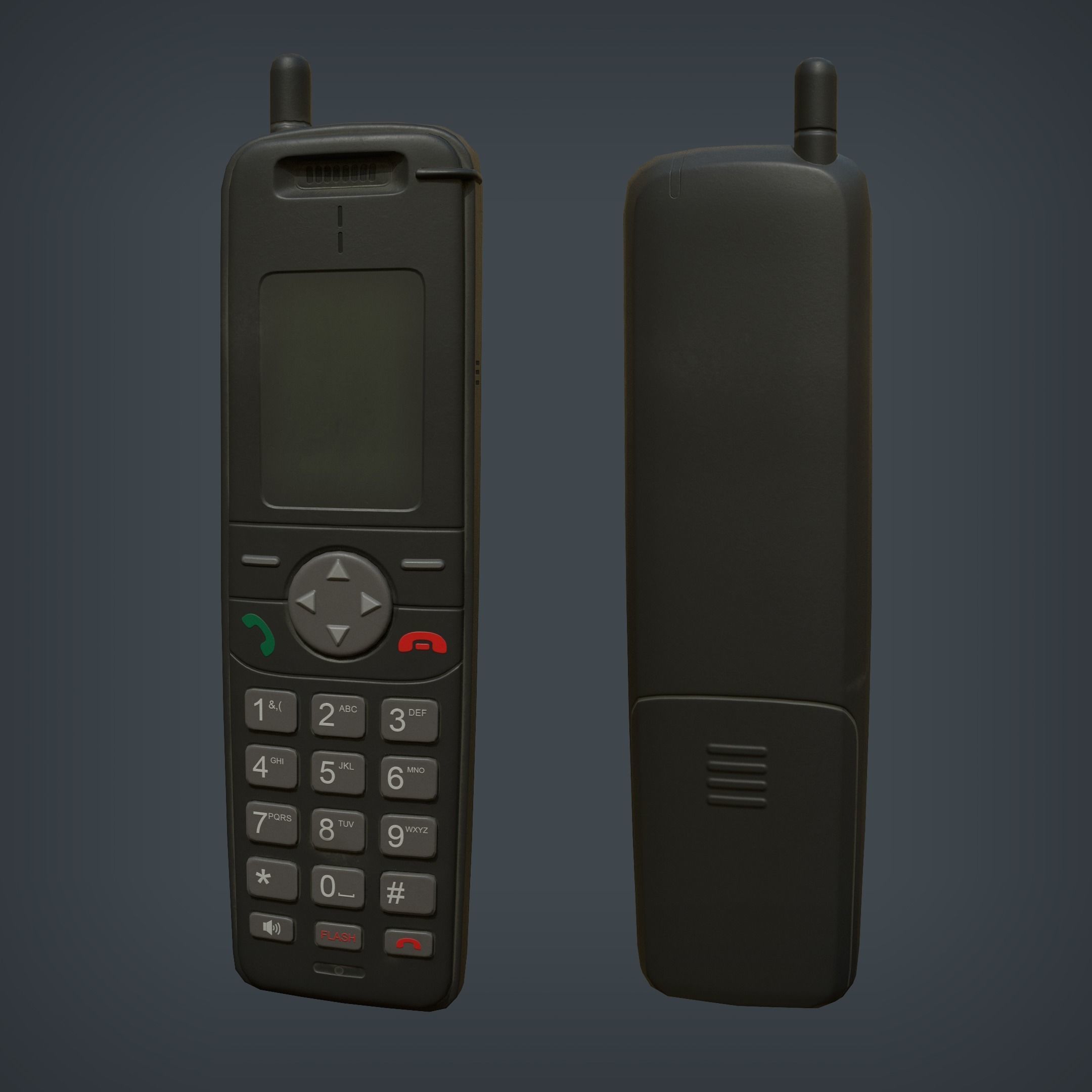 Wireless Phone and Base Low-poly 3D model_4