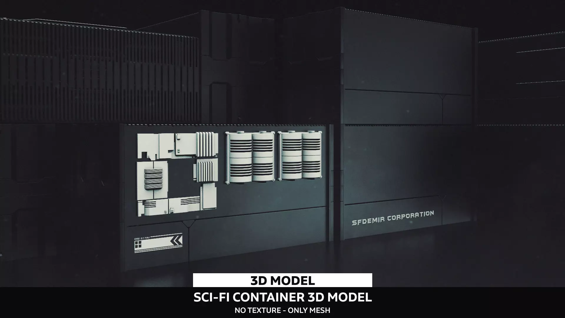 Sci-Fi Container Low-poly 3D model