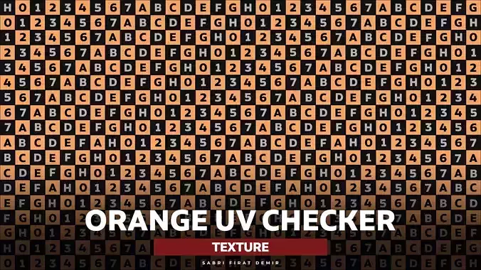 Orange Black UV Checker Map Texture