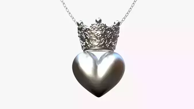 Crowned heart pendant