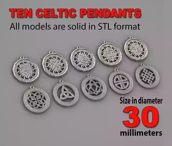 Ten Celtic Pendants