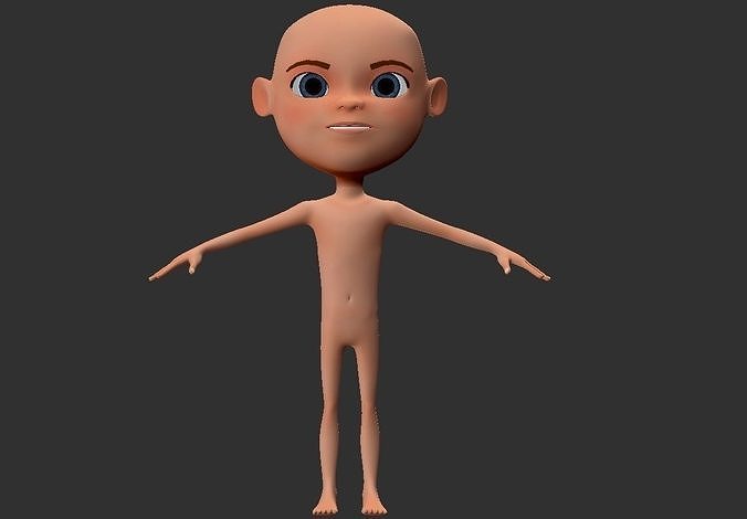 BASE MESH CARTOON BOY 3D print model