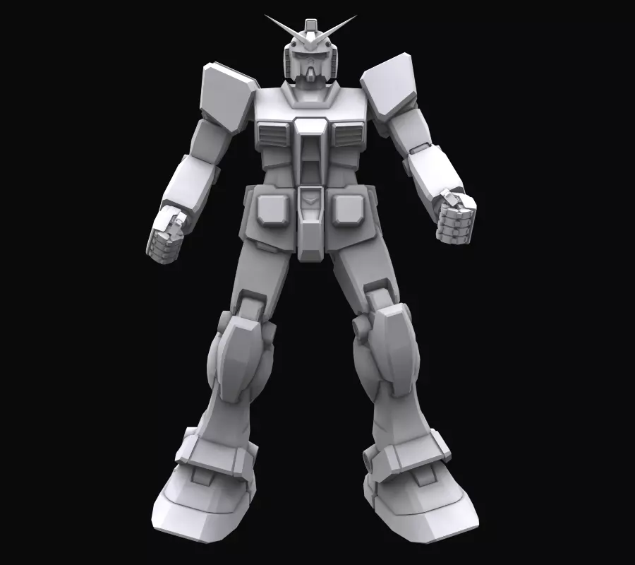 Gundam mobile suit MS RX78 model 3D model_0