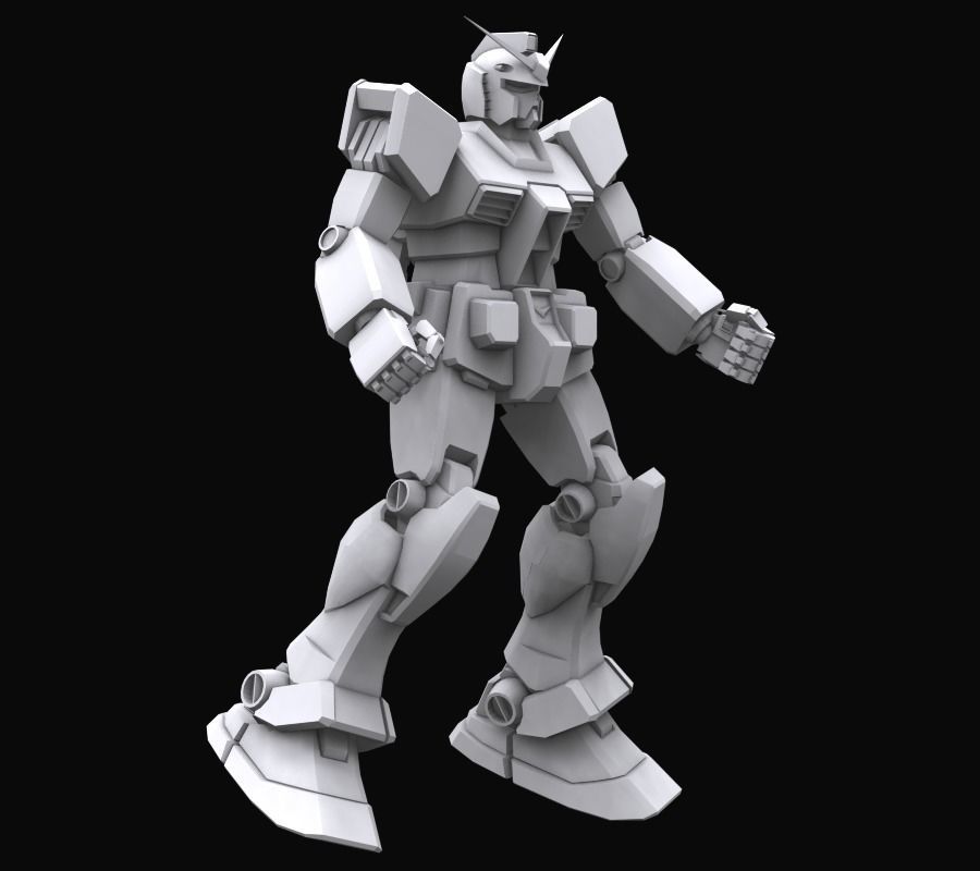Gundam mobile suit MS RX78 model 3D model_8