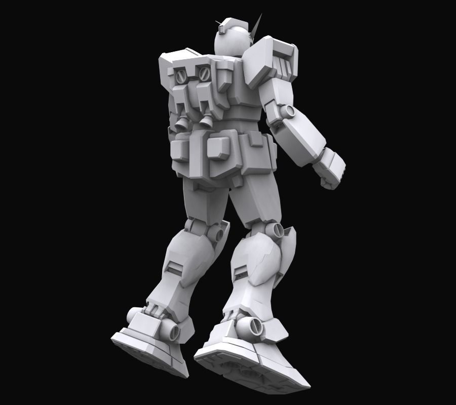 Gundam mobile suit MS RX78 model 3D model_6