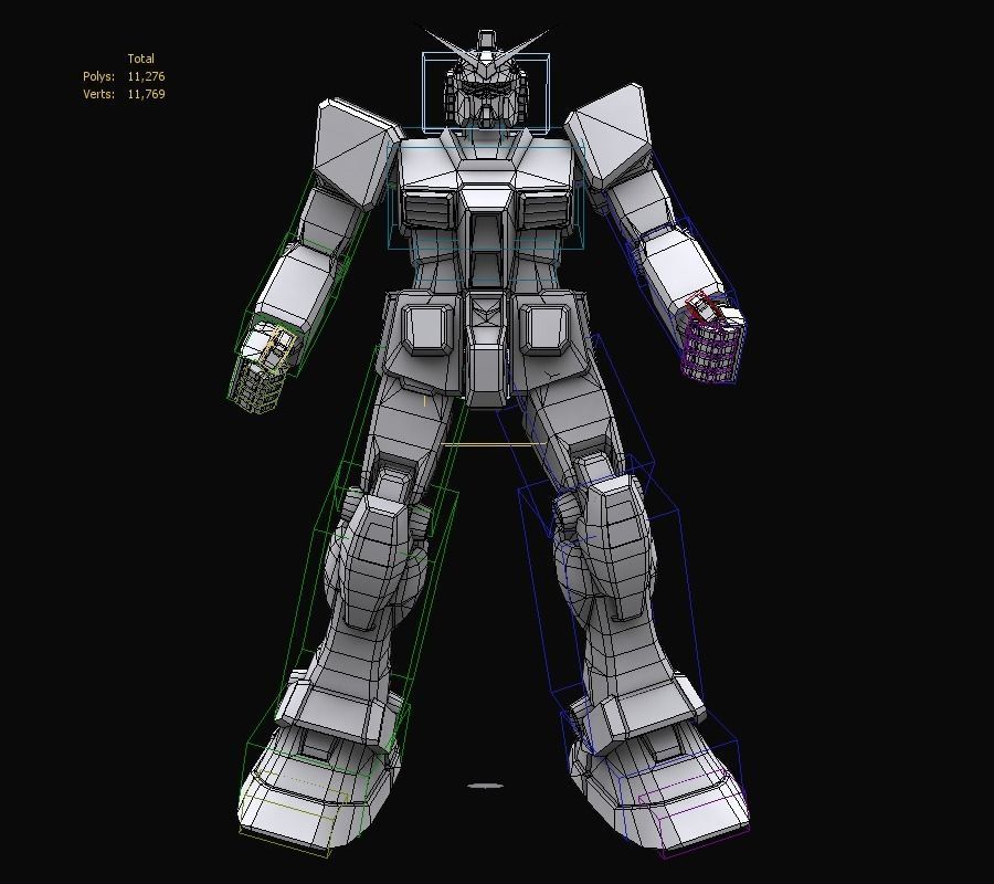 Gundam mobile suit MS RX78 model 3D model_1