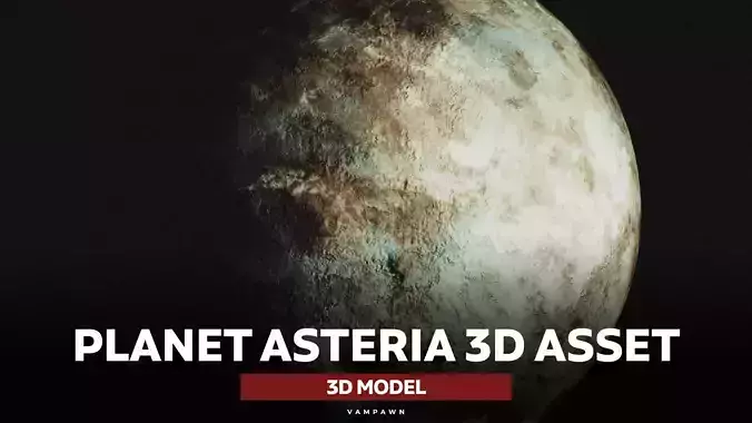 Planet Asteria - Material - 3D Model Low-poly 3D model