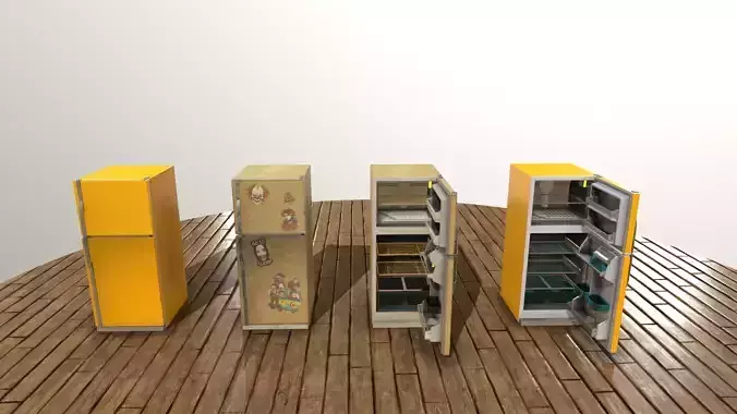 Refrigerator two refrigerators Low-poly 3D model