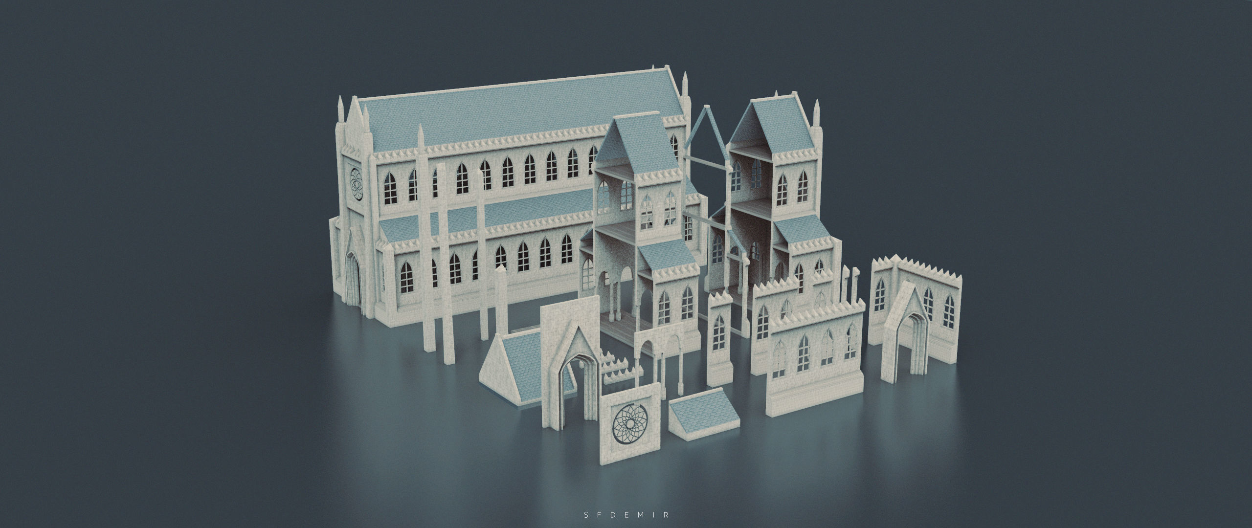 Medieval Kitbash 02 Low-poly 3D model_3