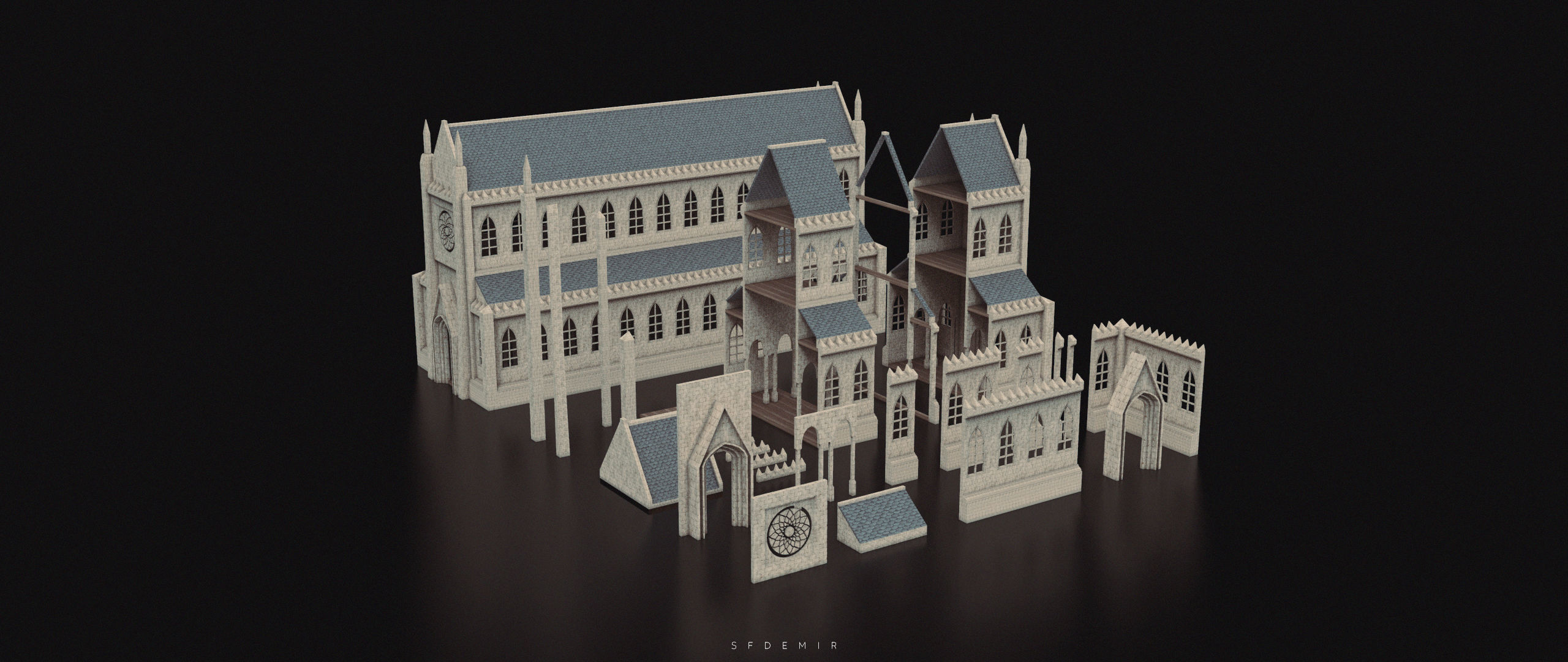 Medieval Kitbash 02 Low-poly 3D model_2