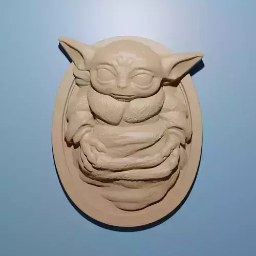 Baby Yoda Star Wars artcam aspire relief model 3D for CNC Router 3D print model