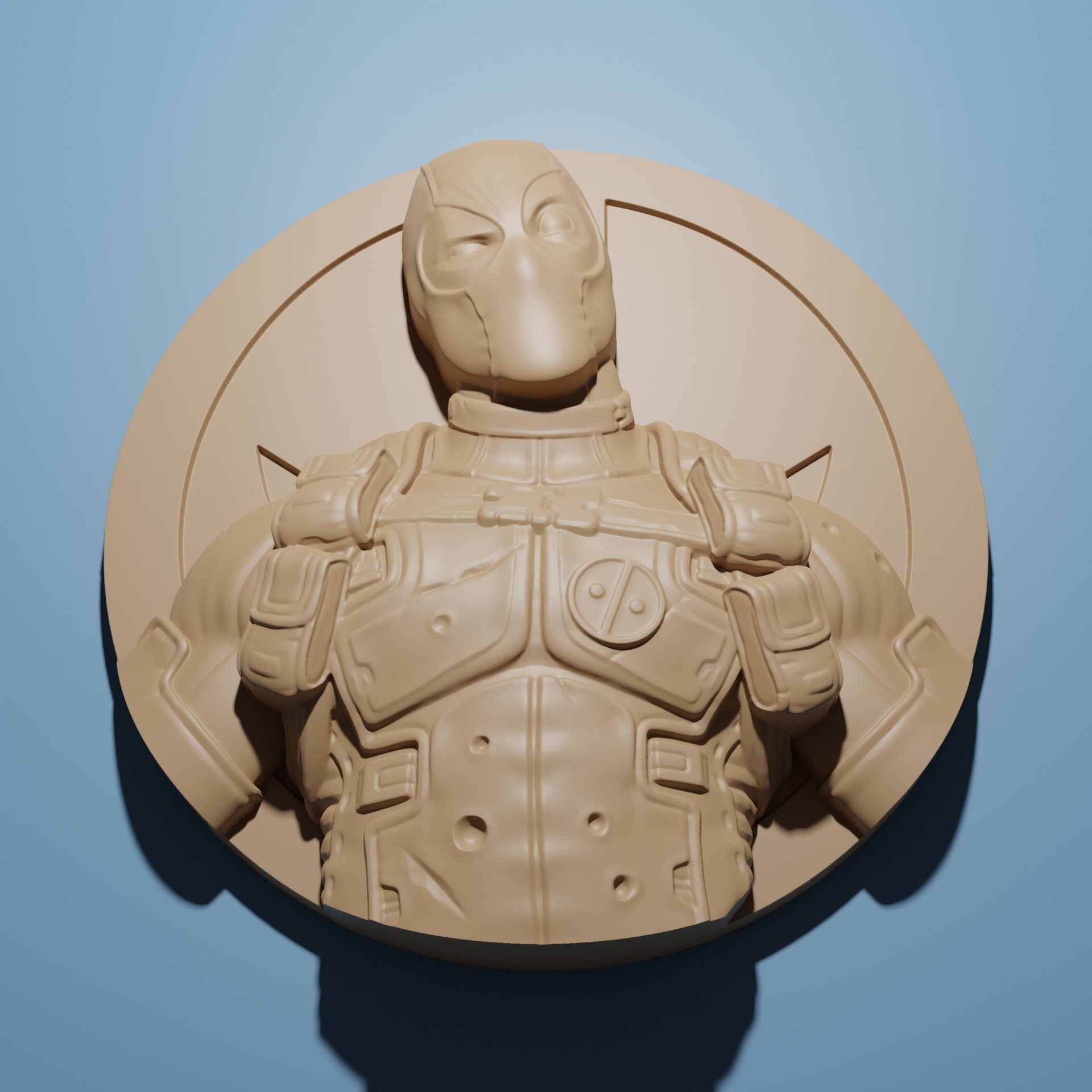 Deadpool artcam relief model in stl format 3D for CNC Router 3D print model_2