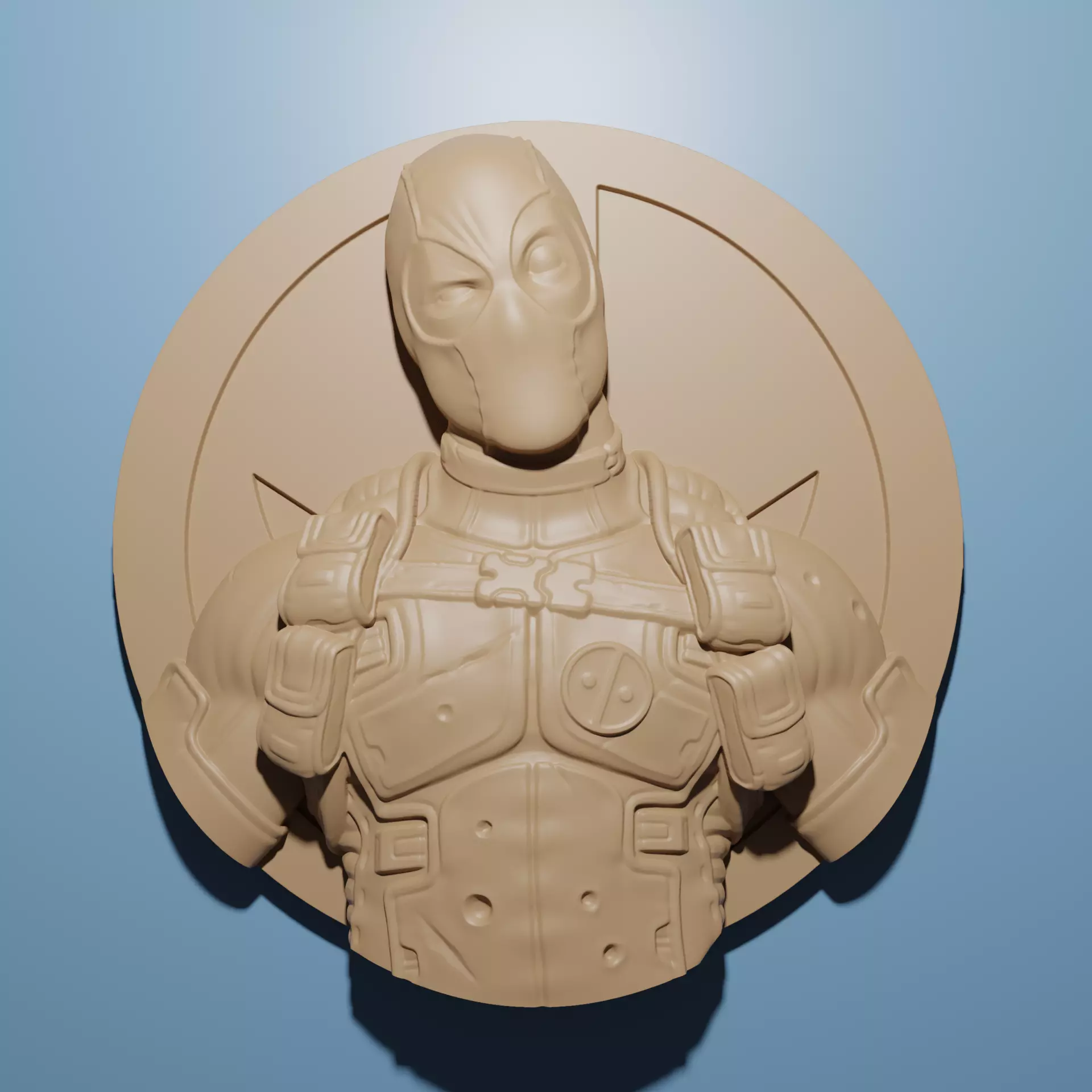 Deadpool artcam relief model in stl format 3D for CNC Router 3D print model_0
