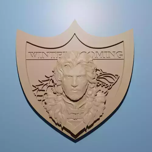 Jon Snow Winter is Coming relief model in stl 3D for CNC Router 3D print model