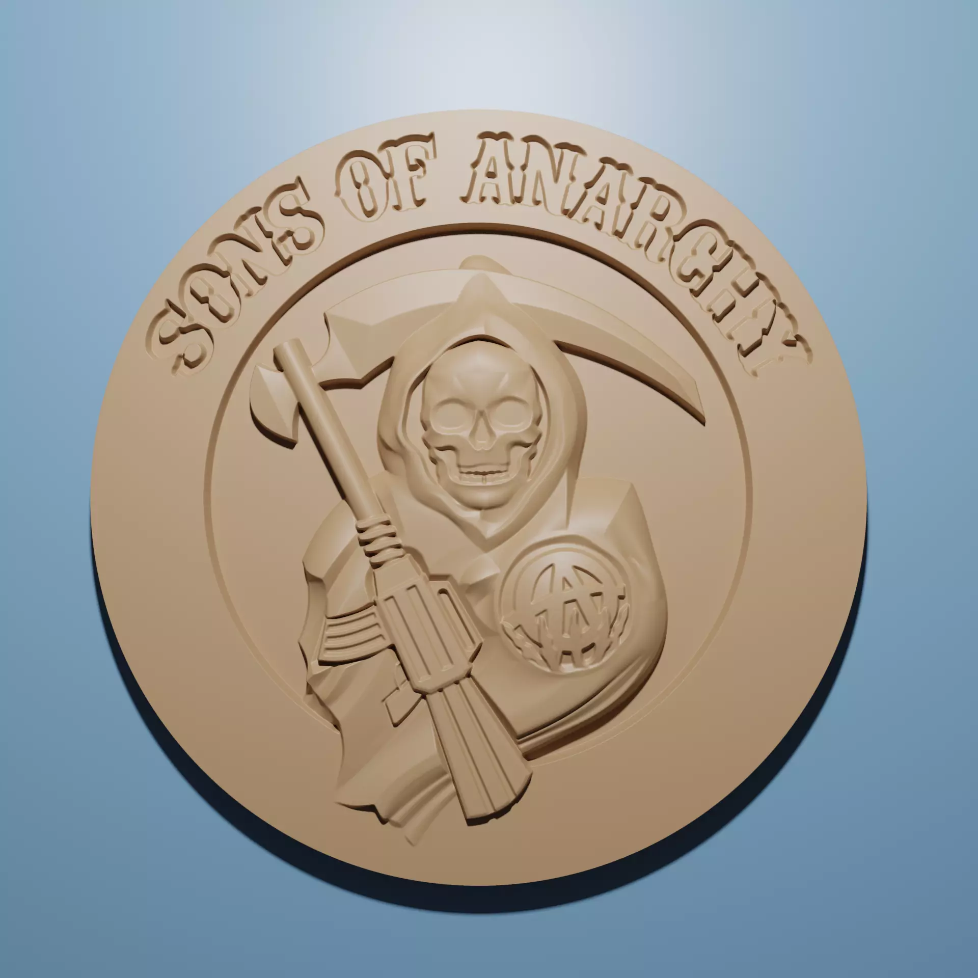 Son Of Anarchy  relief model in stl format 3D for CNC Router 3D print model_0