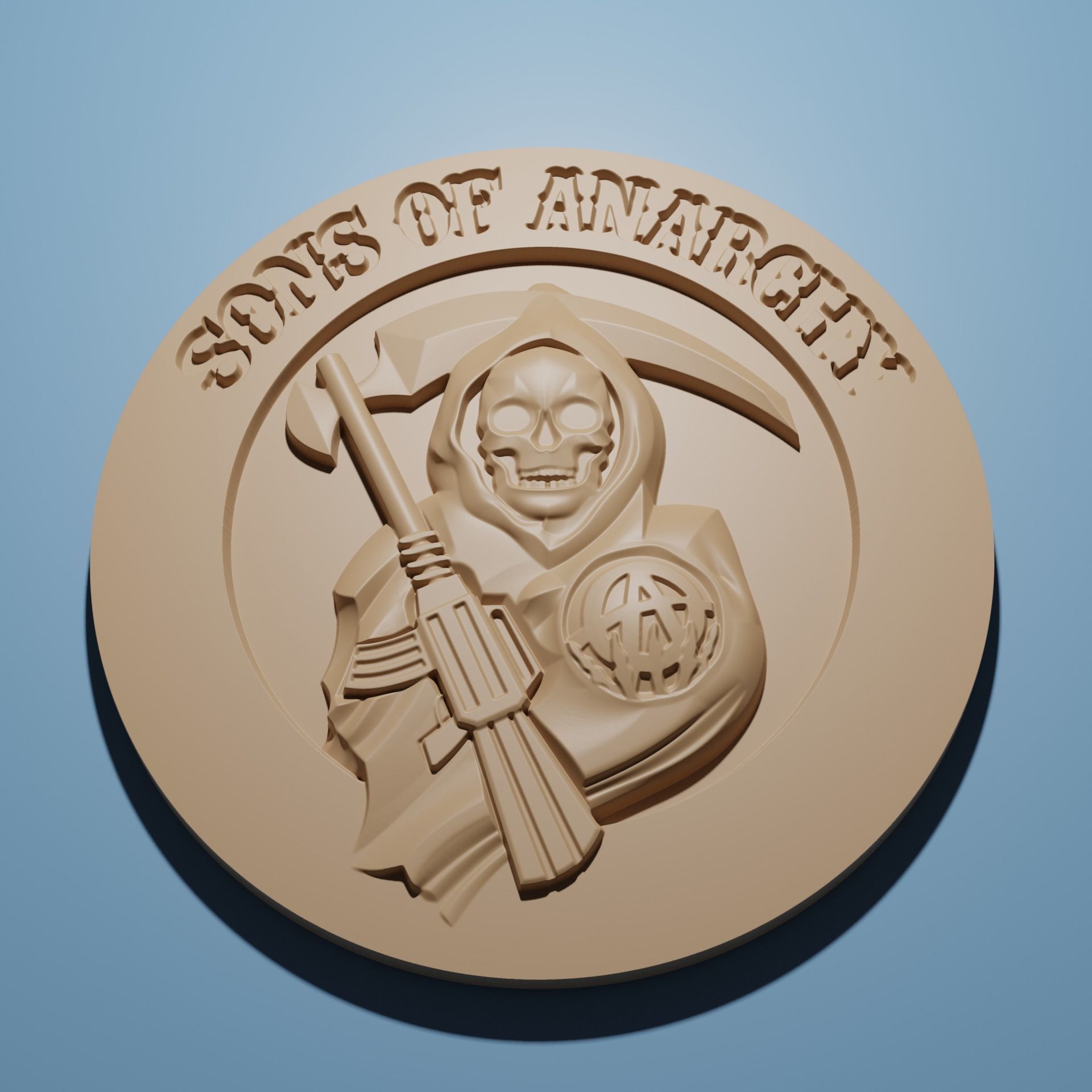 Son Of Anarchy  relief model in stl format 3D for CNC Router 3D print model_3