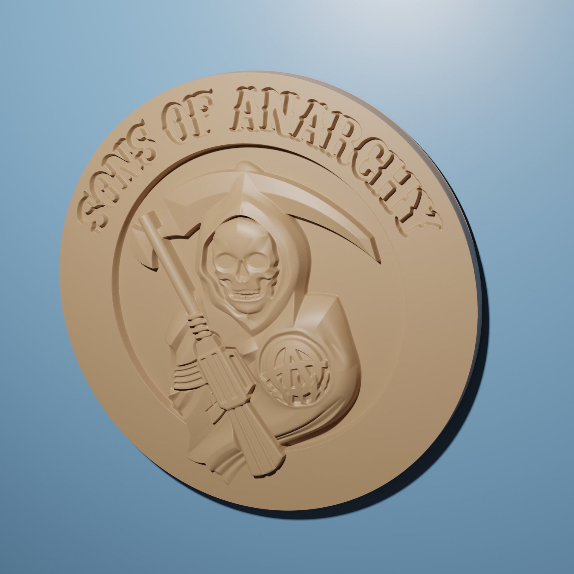 Son Of Anarchy  relief model in stl format 3D for CNC Router 3D print model_2