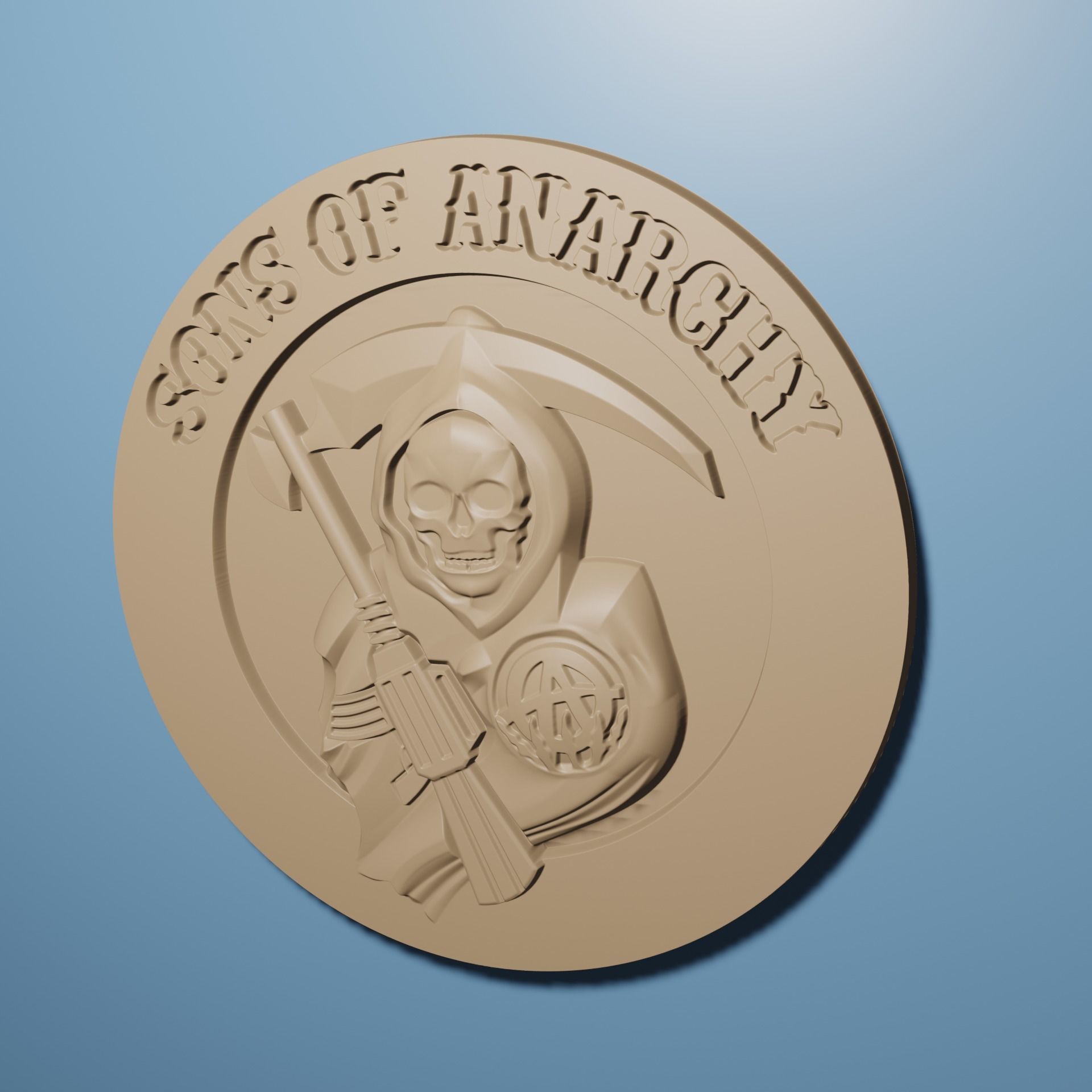 Son Of Anarchy  relief model in stl format 3D for CNC Router 3D print model_1
