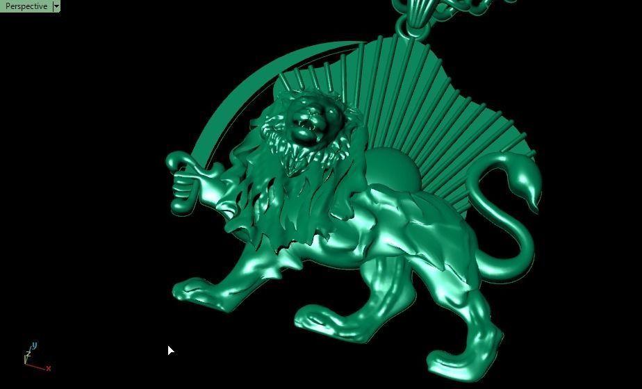 Lion pendant02 3D print model_12