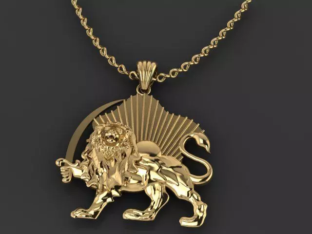 Lion pendant02 3D print model_0