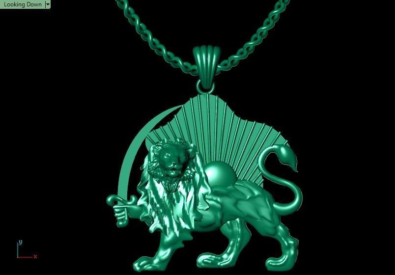 Lion pendant02 3D print model_2