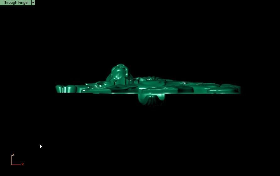 Lion pendant02 3D print model_3