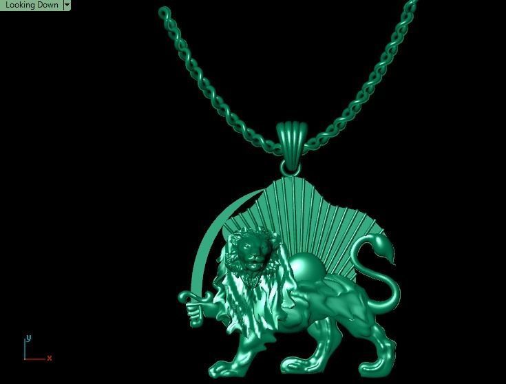Lion pendant02 3D print model_1