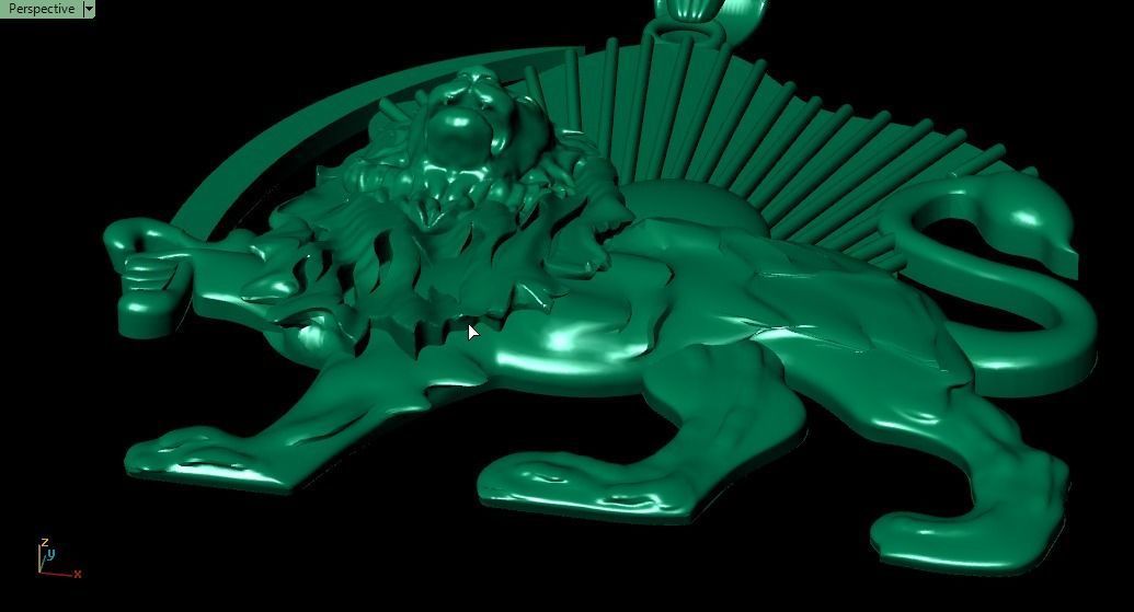 Lion pendant02 3D print model_16