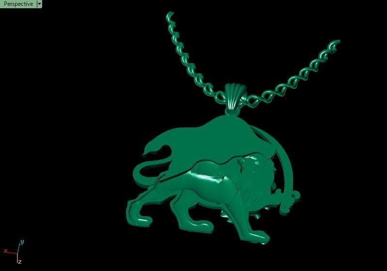 Lion pendant02 3D print model_10