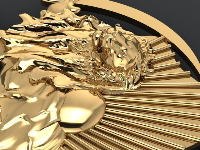 Lion pendant02 3D print model_26