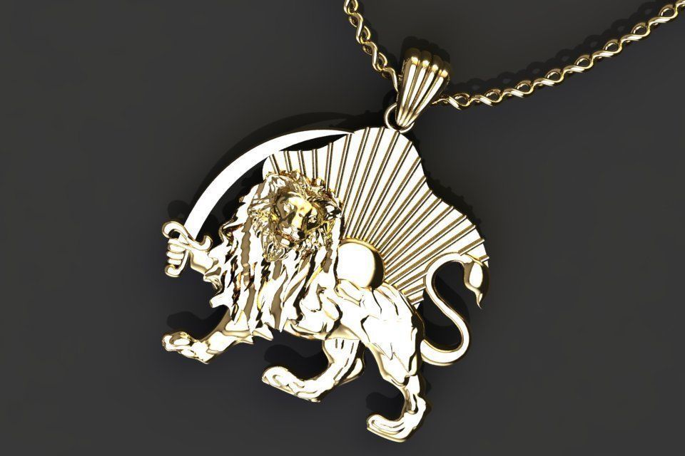 Lion pendant02 3D print model_20
