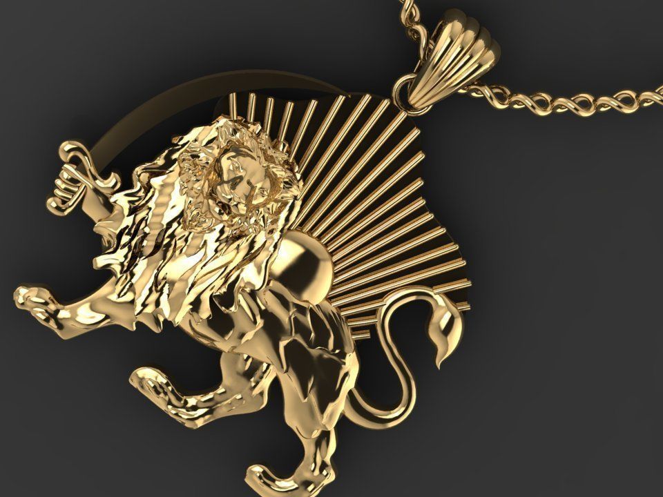 Lion pendant02 3D print model_18