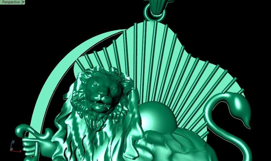 Lion pendant02 3D print model_8