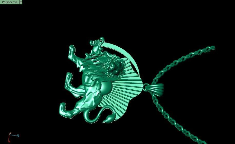 Lion pendant02 3D print model_6