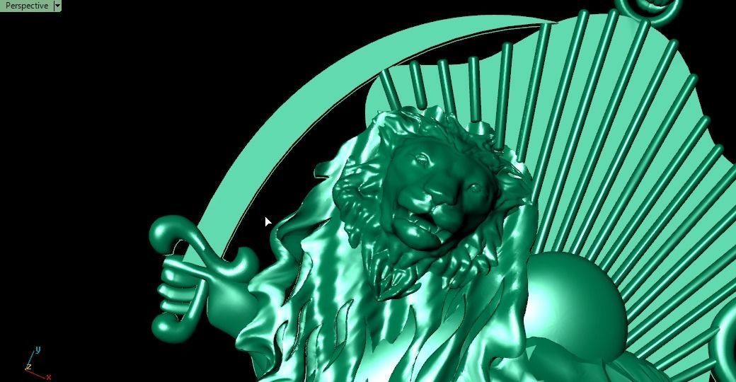 Lion pendant02 3D print model_11