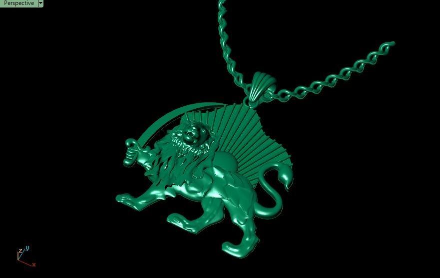 Lion pendant02 3D print model_7