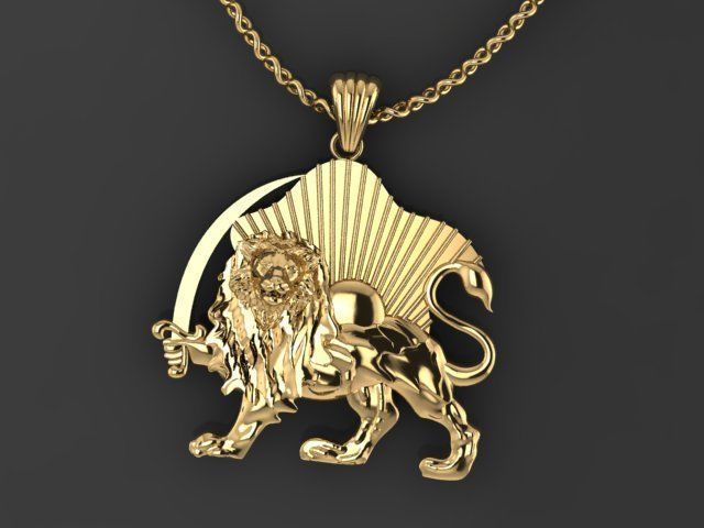 Lion pendant02 3D print model_17